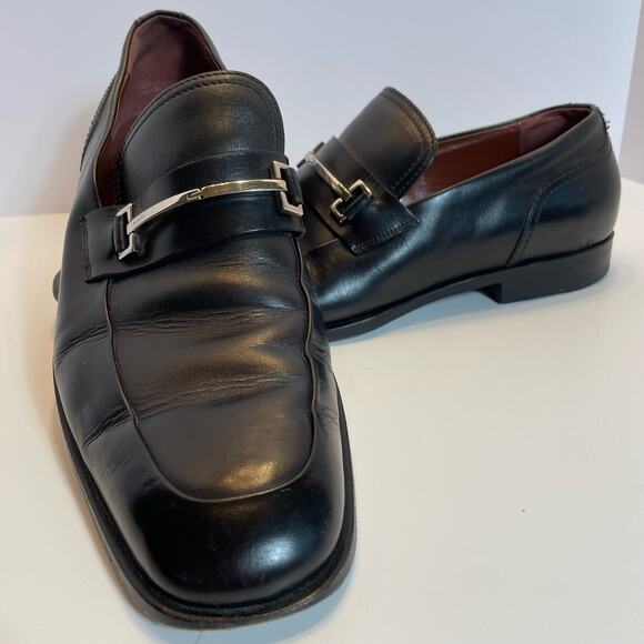 Gucci Horsebit Leather Loafers Men's 10.5 D Black Leather Made In Italy - Picture 1 of 15